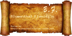 Blumenthal Flavián névjegykártya